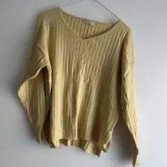 earth music&ecology イエローニット Vネック 長袖