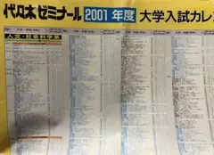 国公私立大学入試カレンダー　代々木ゼミナール　2002年　偏差値ランク付き 美品 国公私立大学入試カレンダー 代々木ゼミナール 2001年 偏差値ランク コレクション