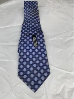 幾何学模様 シルクネクタイ 青系