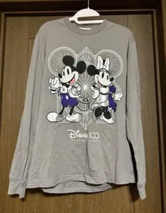 ディズニーストア 100周年 ミッキー＆ミニー長袖 Tシャツ(Lサイズ)