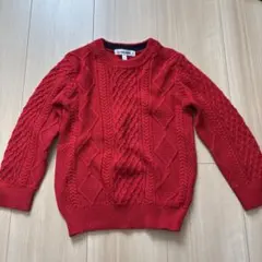 GLOBAL WORK 赤 ケーブルニット セーター S