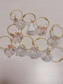 고양이 헤어 볼 케이스 와이어 키 홀더 메모리얼 9 종 세트