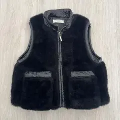 JACK & BEANS ブラックファーベスト ボアベスト アウター 95cm