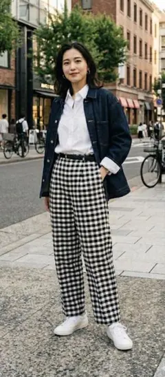 LE CIEL BLEU ルシェルブルー 21S ギンガムチェックパンツ 38