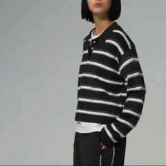 (美品)マルチボーダーポロセーター GU