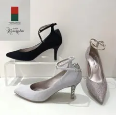 【新品未使用箱付き】銀座かねまつ☆アンクルストラップパンプス 24