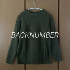 BACK NUMBER オリーブグリーン ケーブルニット セーター