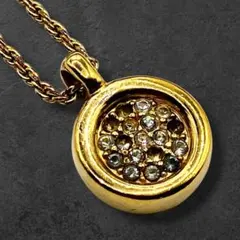 Dior ディオール ネックレス ラウンド ラインストーン ゴールド 829
