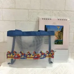 近沢レース2026福袋 ミニメッシュトートバッグ&卓上カレンダーセット 刺繍 馬