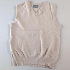 CASHMER ピュアカシミヤ Vネック スクールベスト ベージュ