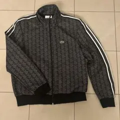 ラコステモノグラム ジャカード トラックジャケット　ブラック