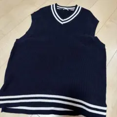GU ネイビー Vネック ベスト
