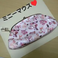 ミニーちゃん　がま口ポーチ　ディズニー　化粧ポーチ　リップ　香水　サングラス　花