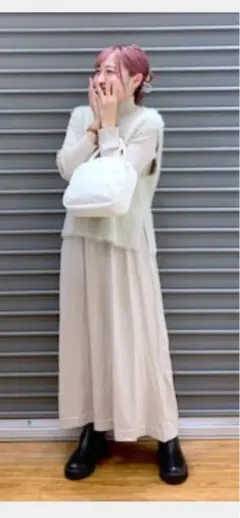 studio clip シャギーベスト&ニットワンピース新品