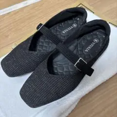 スクエアトゥ メリージェーン フラットシューズ