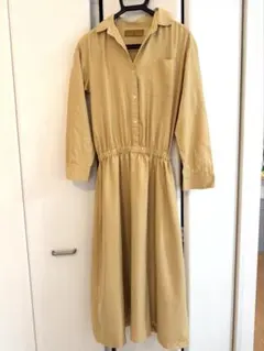 アーバンリサーチロッソ　マスタード　ミドル丈シャツワンピース　フリーサイズ