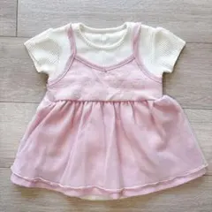 【美品】mamaraku 半袖ロンパース80cm