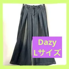 レディース　Dazy ダメージ加工 ワイドパンツ デニム　Lサイズ