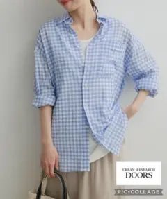 アーバンリサーチ　URBANRESEARCH ギンガムチェック オーバーシャツ