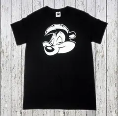キャラクター顔プリント 黒 Tシャツ