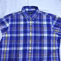 ラルフローレン　紺チェックシャツ