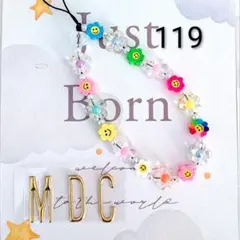 １１９　カスタムストラップ　ハンドメイド　ビーズキーホルダー