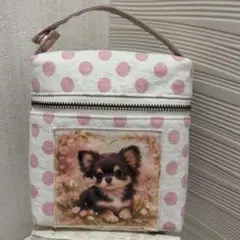 ☆ハンドメイド☆バニティ風ミニポーチ　チワワ