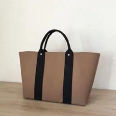 横長国産8号帆布トートバッグ【ブラウンベージュ】【ブラック】