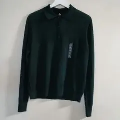 ユニクロ　メリノポロセーター　グリーン