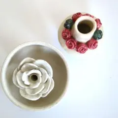 ハンドメイド　手作り　花瓶　一輪ざし　2個セット　陶器　陶芸