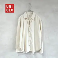 460 UNIQLO ユニクロ　ソフトブラッシュドシャツ　スキッパーシャツ　Sのサムネイル