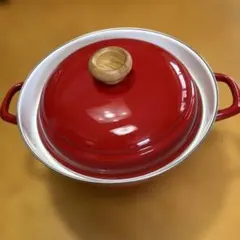 ホーロー両手鍋　蒸し器付きのサムネイル