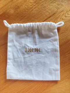 Dior ホワイト コットン ポーチ　巾着袋