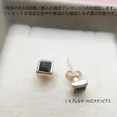 bj4799小振り金属アレルギー対応 スクエア型スタッドピアス
