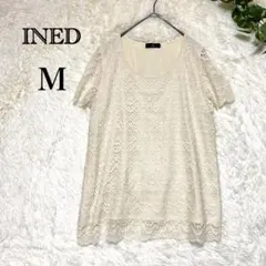 イネド レースチュニック M フレンチスリーブ アイボリー フェミニン 大人のサムネイル