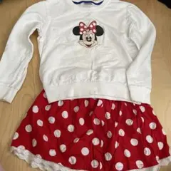 ミニーマウス プリント 長袖トップス スカート付き120サイズ