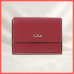 【FURLA】フルラ 三つ折り財布 ワインレッド 本革 ミニ財布 コンパクト