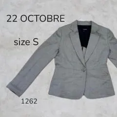 22 OCTOBRE ジャケット アウター スーツ グレー フォーマル 千鳥柄