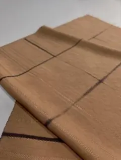 M094 正絹 紋意匠 小紋 洗い張り ハギレ 茶系 ハンドメイド 20cm幅