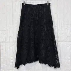 華やかモード✨　マーリエパーエフデ レースデザインスカート♪ ブラック【l30】