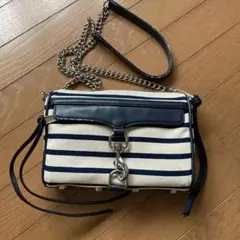 レベッカミンコフ ストライプデザイン ショルダーバッグ