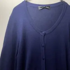 KOBE LETTUCE トロミ薄手カーディガン ネイビーF美品秋冬