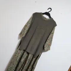 まとめ売り*コーデ売り*花柄ワンピース*ベスト*春コーデ*Mサイズ*キレイめ