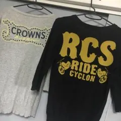 ロデオクラウンズ ニット カーディガン ロゴ　2枚セット　古着