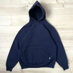 神サイズ90sラッセル無地スウェットパーカー MEXICO製 Lネイビー