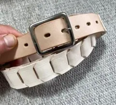 ハンドメイド ヌメ革チェーンデザインベルト（試作品）