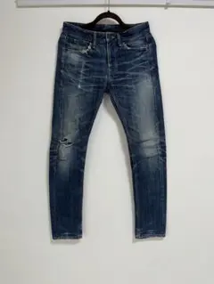 【291295】ダメージ加工スリムフィットデニム