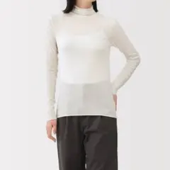 【Mサイズ】無印 シアータートルネック長袖Ｔシャツ