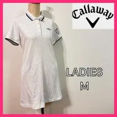 【CALLAWAY】吸水速乾　半袖ワンピース　ゴルフ　レディースＭ　ホワイト
