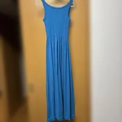 ブルー リブニット ロング キャミワンピースのサムネイル